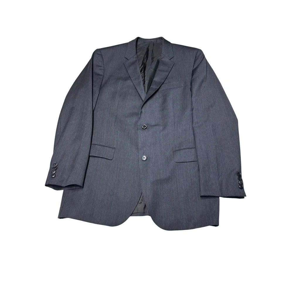 Hugo Boss The Grand Central Mens 44L Pinstripe  Grey 2 Button Suit‎ W38xL35